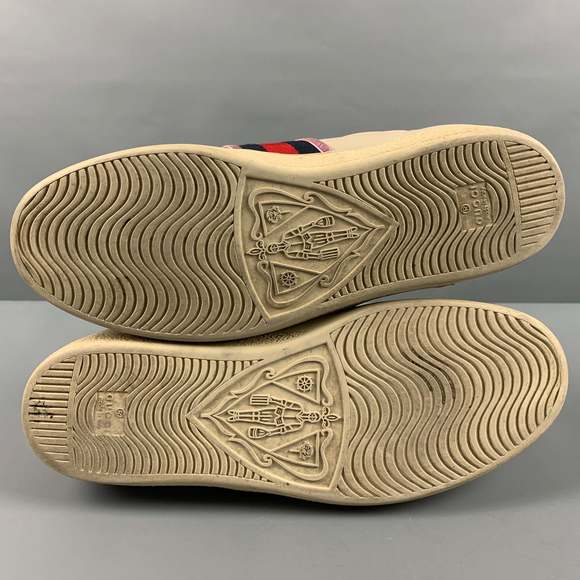 GUCCI Beige Multicolour Leather Low Top Sneakers - Picture 6 of 8